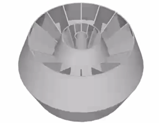 Geometría final de la roseta prototipo impresa en 3D